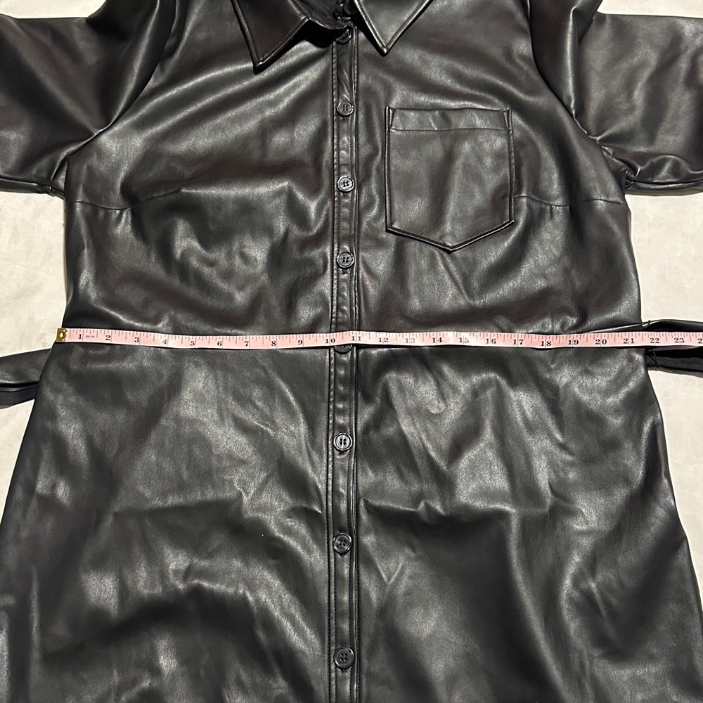 Eloquii Faux Leather Trench Dress Sz 18 - Picture 7 of 12